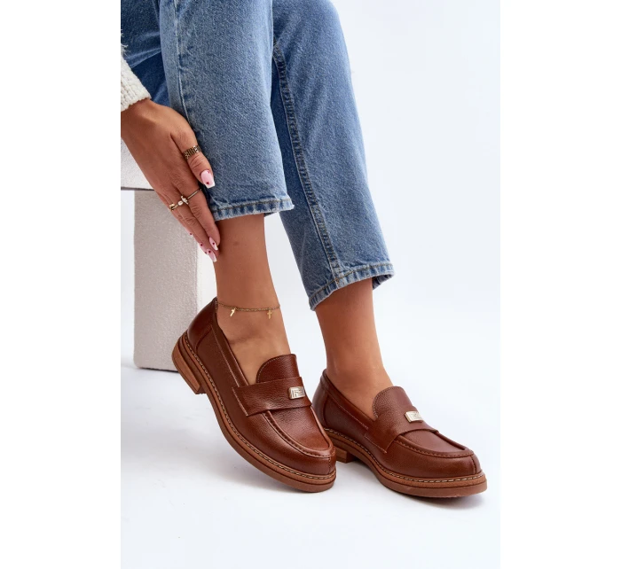 Dámské mokasíny na platformě Laura Messi 2392 tmavě zlatá