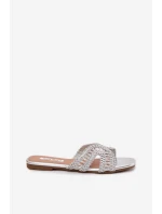 Dámské ploché stříbrné pantofle model 22031972 - Boto