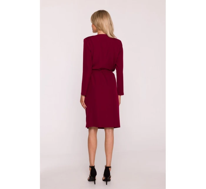 S428 Šaty s výstřihem - bordó S428 Šaty s výstřihem - bordó