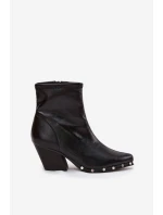 Dámské kovbojské botky Abrielle – na sloupkovém podpatku, černé Dámské kovbojské botky Abrielle – na sloupkovém podpatku, černé