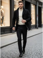 Pánský černý kabát model 21963884 - Dstreet