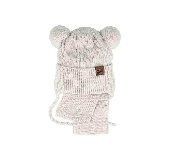 Chlapecký komplet model 20491523 Čepice a šála - AJS Chlapecký komplet model 20491523 Čepice a šála - AJS