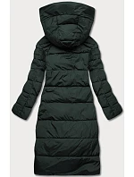Tmavě zelená dlouhá dámská zimní bunda model 21246309 - LHD Tmavě zelená dlouhá dámská zimní bunda model 21246309 - LHD