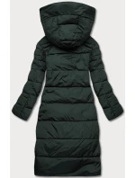 Tmavě zelená dlouhá dámská zimní bunda model 21246309 - LHD Tmavě zelená dlouhá dámská zimní bunda model 21246309 - LHD