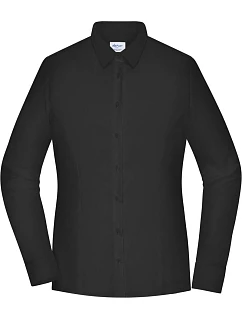 Daiber JN 1371 Popelínová halenka slim fit s dlouhým rukávem 02.1371 black