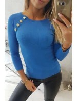 Halenka s ozdobnými knoflíky chrpově modrá Halenka s ozdobnými knoflíky chrpově modrá