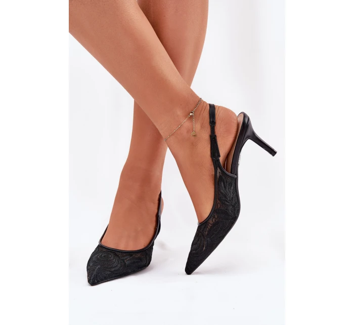 Krajkové Lodičky Sandály S  Černé model 21699340 - Boto