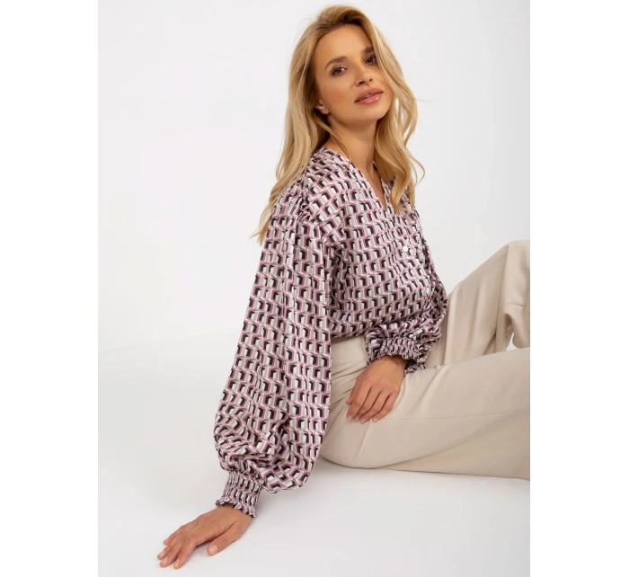 Dámská košile LK KS bílá a růžová model 18132750 - FPrice Dámská košile LK KS bílá a růžová model 18132750 - FPrice