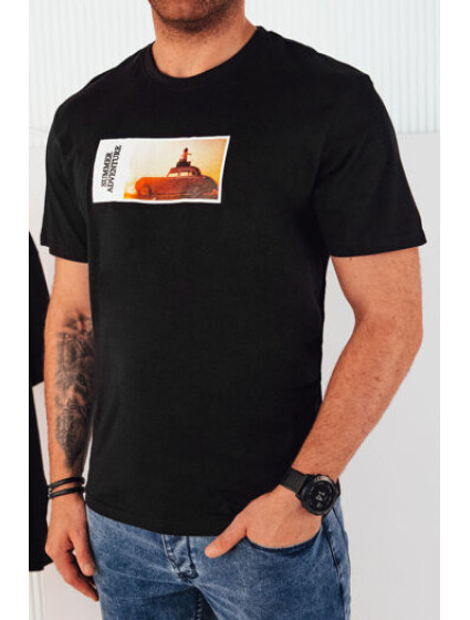Pánské tričko s potiskem černé Dstreet RX5485