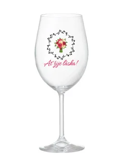 AŤ ŽIJE LÁSKA! - čirá sklenice na víno 350 ml