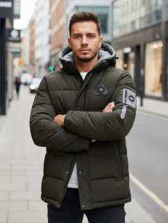 Pánská zimní bunda s kapucí zelená FashionStreet TX5092