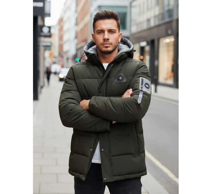 Pánská zimní bunda s kapucí zelená FashionStreet TX5092