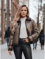 Dámská semišová bunda s ovčí kůží coffee Dstreet model 21993894 - FashionStreet