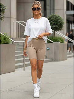 Dámské sportovní cyklistické kraťasy, béžové, FashionStreet SY0559