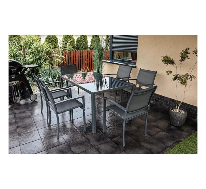 ZAHRADNÍ STŮL 150x90x73 cm tmavě šedý