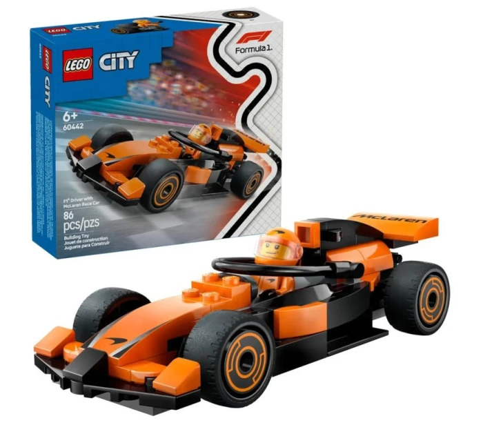 LEGO CITY 60442 Řidič F1 a vůz McLaren LEGO CITY 60442 Řidič F1 a vůz McLaren