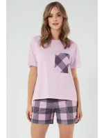 Italská móda Kayo crêpe barva:růžová/potisk Italská móda Kayo crêpe barva:růžová/potisk