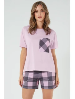 Italská móda Kayo crêpe barva:růžová/potisk