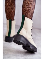 Dámské kožené boty Workers Světle béžové Denila