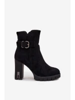 Dámské ocieplené botky na podpatku Selisse – černé Dámské ocieplené botky na podpatku Selisse – černé