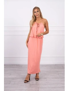 Boho šaty 8893 lososová - Kesi