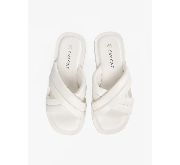 Trendy bílé nazouváky dámské platforma Trendy bílé nazouváky dámské platforma