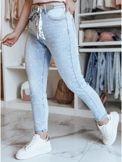 Dámské džínové kalhoty slim fit střihu s páskem blue model 21984768 - Dstreet