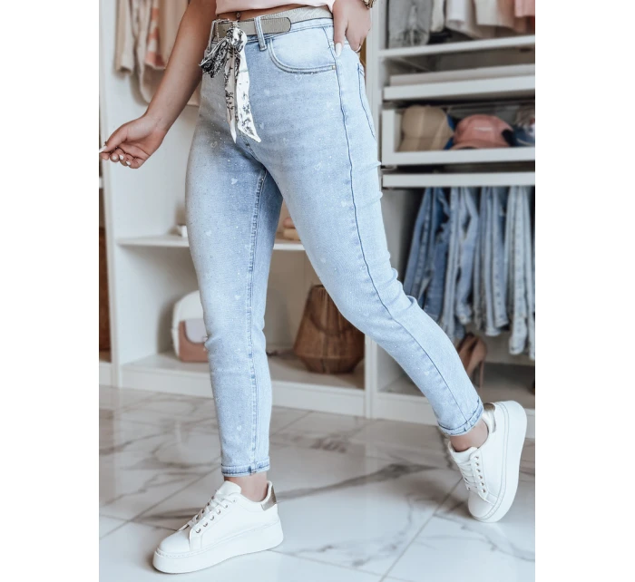 Dámské džínové kalhoty slim fit střihu s páskem blue model 21984768 - Dstreet