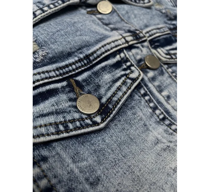 Světle modrá klasická dámská džínová bunda (W025-B) Světle modrá klasická dámská džínová bunda (W025-B)