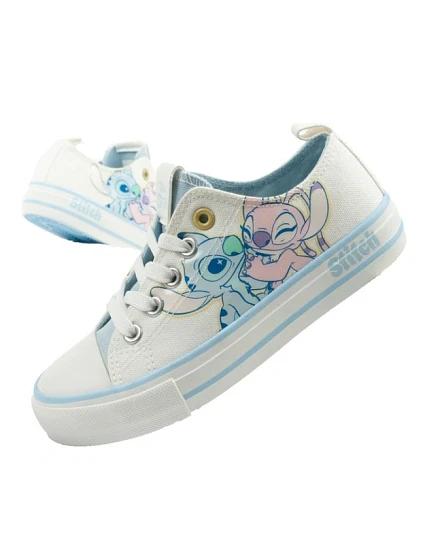 Leomil dětské sportovní boty Stitch pohodlné světle bílé