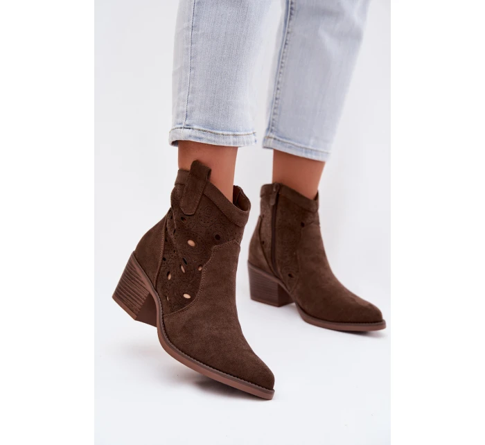 Dámské boty Kovbojky s vzorem čokoládové model 21935147 - Boto