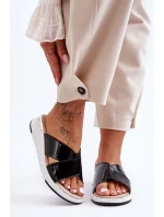 Lakované nízké klínky S.Barski Černé Lakované nízké klínky S.Barski Černé