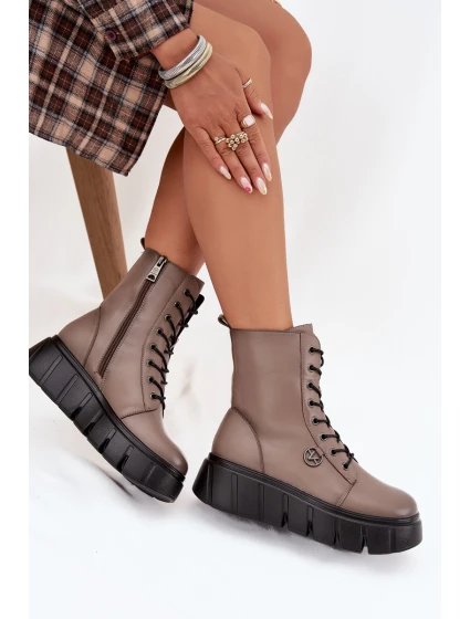 Dámské workery na platformě – tmavě béžové Vinceza 58588 Dámské workery na platformě – tmavě béžové Vinceza 58588