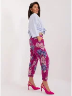 Dámské kalhoty DHJ SP 1365.89 Fialová s květy - FPrice