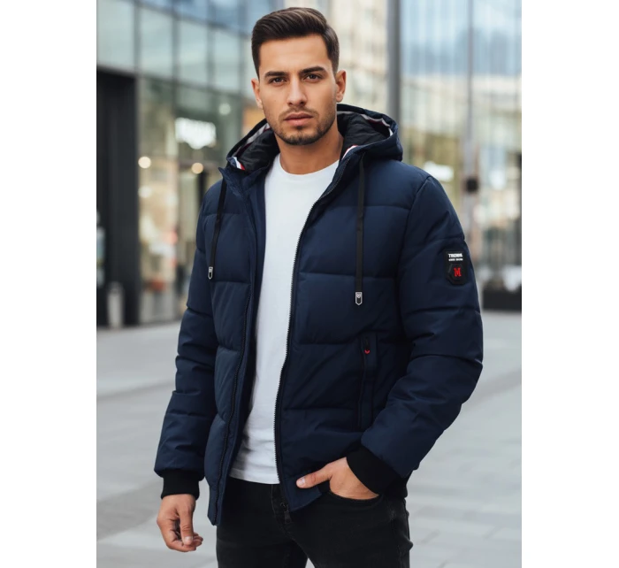 Pánská zimní bunda s kapucí tmavě modrá FashionStreet TX5086z