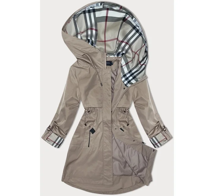 Tmavě béžová bunda parka s ozdobnou podšívkou (2) model 19709867 - BH FOREVER