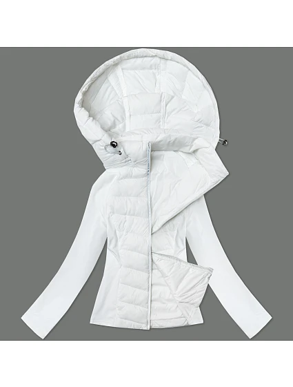 Dámská prošívaná bunda ze směsových materiálů J Style white (16M9226-281) Dámská prošívaná bunda ze směsových materiálů J Style white (16M9226-281)