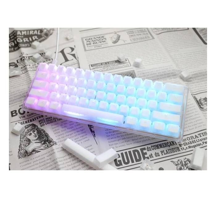 One 3 Aura White Mini herní klávesnice USB QWERTY American model 21491869 White - Ducky