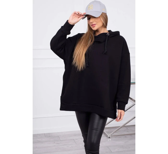 Zateplená mikina se zipem na boku černá