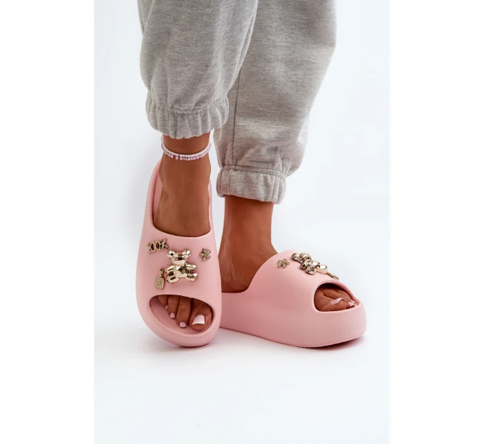 Dámské lehké pěnové žabky s ozdobami růžové Orchia Dámské lehké pěnové žabky s ozdobami růžové Orchia