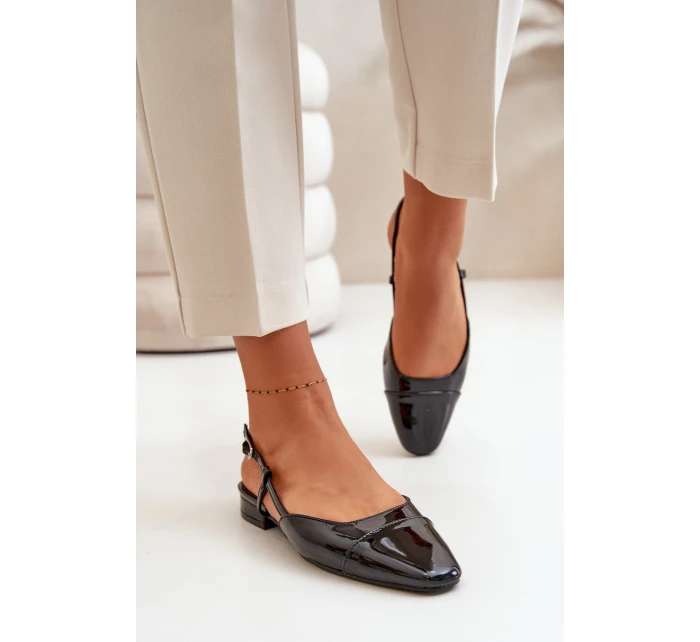 Lakované Baletky Na Nízkém Podpatku S Černé model 21670622 - Boto Lakované Baletky Na Nízkém Podpatku S Černé model 21670622 - Boto