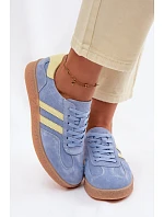 Kožené semišové dámské tenisky model 22101256 Modré - S.Barski Kožené semišové dámské tenisky model 22101256 Modré - S.Barski