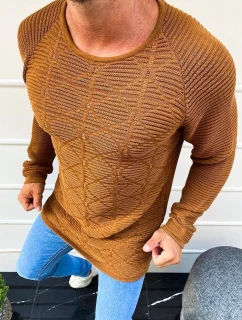 Pánský svetr přes hlavu camel WX1597
