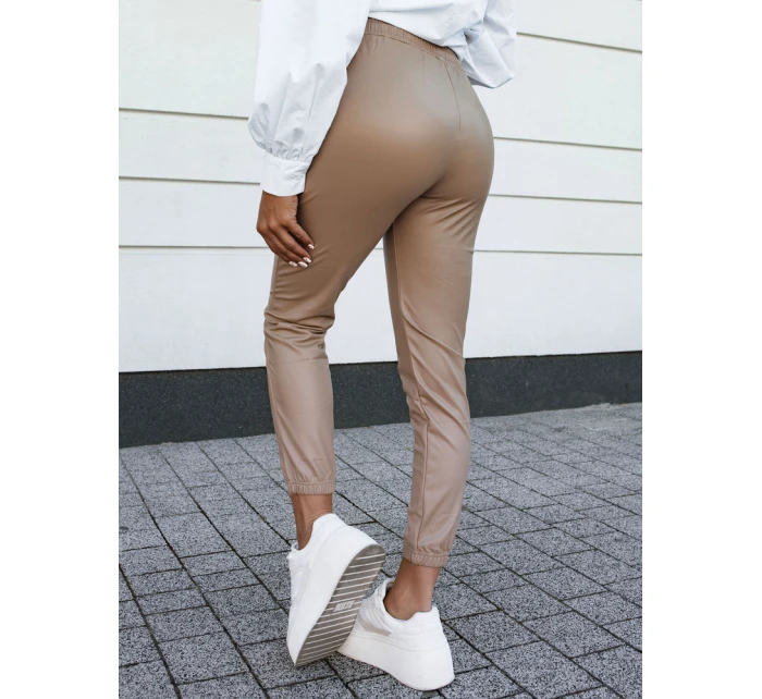 Dámské voskované kalhoty béžové se šňůrkou Dstreet model 21980116 - FashionStreet