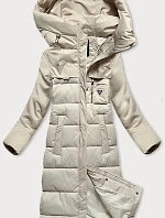 Zimní bunda Libland z kombinovaných materiálů, světle béžová (7820)
