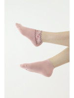 Elegantní ponožky model 18386819 růžové s ozdobnou aplikací - Moraj