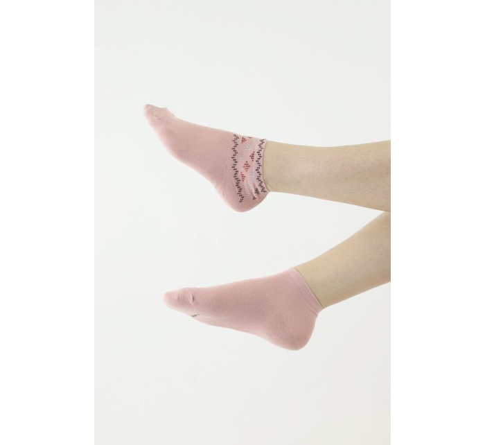 Elegantní ponožky model 18386819 růžové s ozdobnou aplikací - Moraj