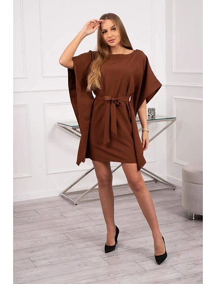 Oversize hnědé netopýří šaty