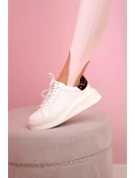 Dámské legíny s rozparkem na patě, vysoký pas pudrově růžová