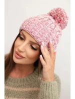 Dámská zimní čepice s bambulí z vlny model 21725320 světle růžová - K-Fashion Dámská zimní čepice s bambulí z vlny model 21725320 světle růžová - K-Fashion
